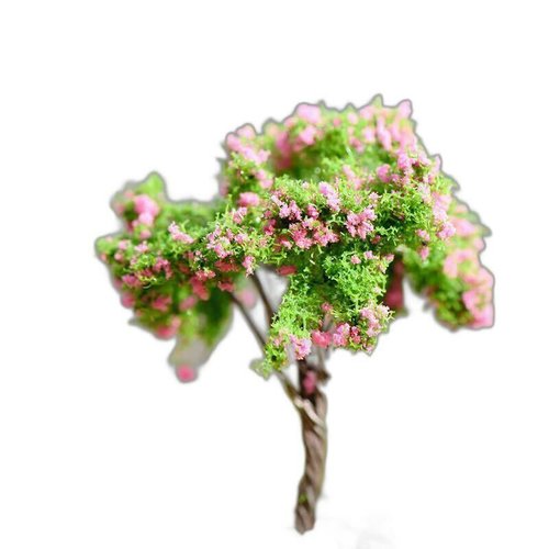 2pcs rose de fleur de d'arbre vert plantes artificielles arbres miniatures intérieur miniature maiso sku-43810