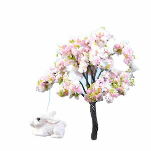 2pcs prune cerisiers sakura fleur de d'arbre plantes artificielles arbres miniature à l'intérieur la sku-43809