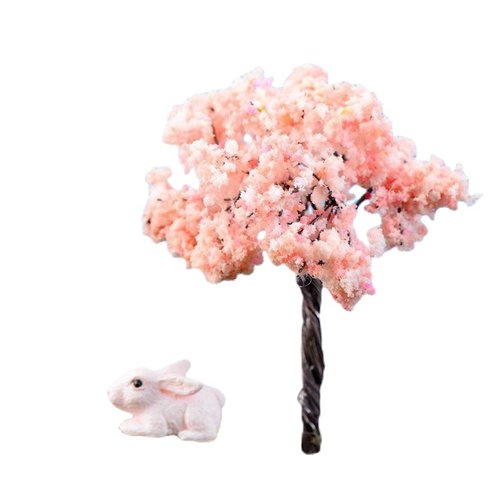 2pcs blanc rose fleurs arbres en plantes artificielles miniature intérieur maison de poupée la forêt sku-128342