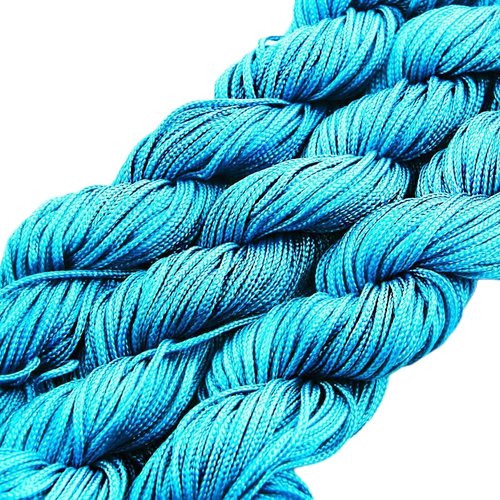 18m 57ft 19yrd bleu turquoise corde de nylon torsadé tressé perles nouage la chaîne shamballa kumihi sku-38280