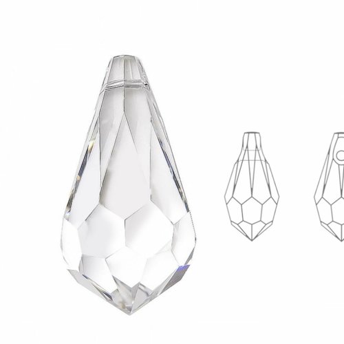 4 pièces cristaux izabaro cristal 001 6000 de verre poire en forme larme 6000 pendentif perle à face sku-913152