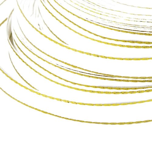 20m 66ft 22yds rouleau de neige en or blanc bordure la ligne ruban satin rayé l'artisanat tissu déco sku-38140
