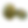 1pc à la main le verre tchèque bouton grande fleur en or dichroïque vitrail vert taille 12 27mm sku-18376