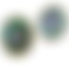 1pc or vitrail vert violet dichroïque répétition de géométrie ronde à la main le verre tchèque bouto sku-37672