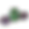 1pc à la main le verre tchèque gros bouton en forme de fleur argentée dichroïque vitrail vert taille sku-19389