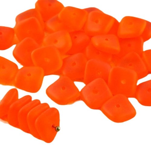 20pcs matte crystal jacinthe d'orange givrée halloween plat agité carré puce rondelle de verre tchèq sku-30669