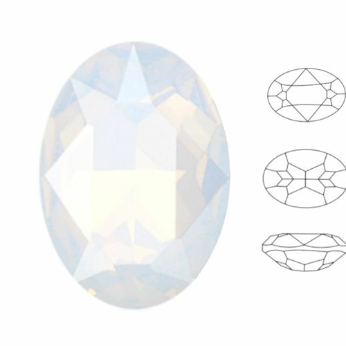 4 pièces izabaro cristaux blanc opale 234 ovale fantaisie pierre de verre 4120 izabaro chaton facett sku-542140