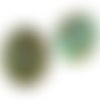 1pc crystal vitrail dichroïque vert moyen en argent fleur de collines rondes à la main le verre tchè sku-37701