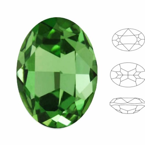 4 pièces izabaro cristaux péridot vert 214 ovale fantaisie pierre de verre 4120 izabaro chaton facet sku-542141