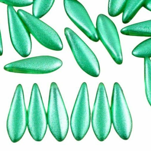 20pcs chrysolite vert pâle imitation de perles poignard plat feuilles pétales verre tchèque 5mm x 16 sku-35471