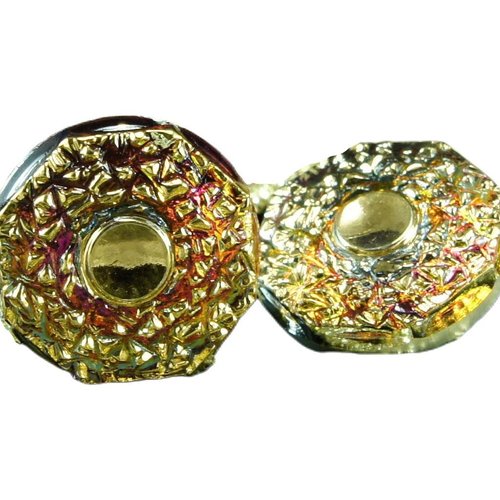 1pc à la main le verre tchèque bouton petit tacheté de soleil fleur d'or dichroïque vitrail taille 8 sku-26275