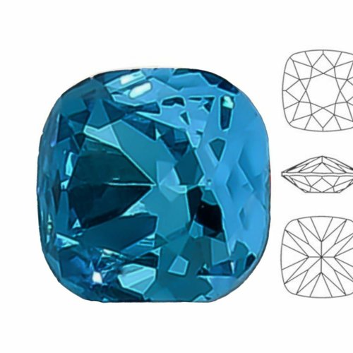 4 pièces izabaro cristaux capri bleu 243 coussin carré fantaisie pierre de verre 4470 izabaro chaton sku-683318