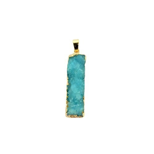 1pc turquoise cristal vert or glaçon colonne de barre druzy glace quartz agate pierre naturelle plaq sku-43654