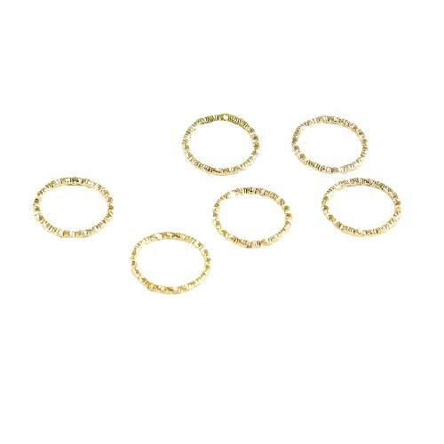 26 pièces or rond sculpté anneaux de saut fendu en métal bricolage ouverts connecteurs résultats mét sku-686413