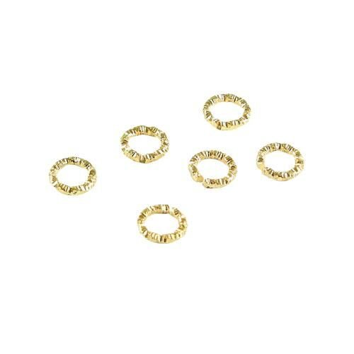 46 pièces or rond sculpté anneaux de saut fendu en métal bricolage ouverts connecteurs résultats mét sku-686416