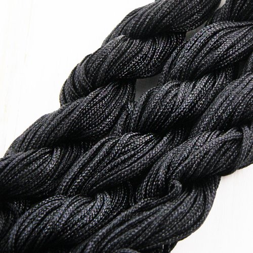 28m 90ft 30yrd en nylon noir cordon torsadé tressé de perles nouage la chaîne shamballa kumihimo mac sku-38266