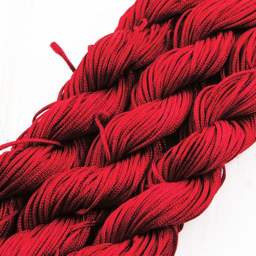 18m 57ft 19yrd rouge corde de nylon torsadé tressé perles nouage la chaîne shamballa kumihimo macram sku-38278