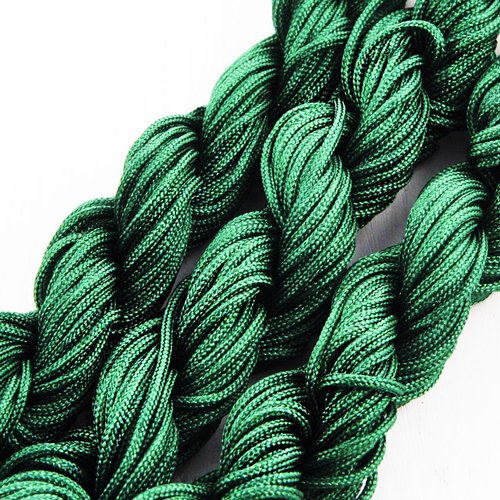 18m 57ft 19yrd vert émeraude de la corde nylon torsadé tressé perles nouage chaîne shamballa kumihim sku-38279