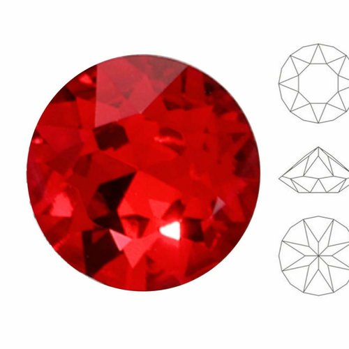 20 pièces izabaro cristaux clair siam rouge 227 de verre chaton ronds 1088 ss 39 strass à facettes e sku-683306