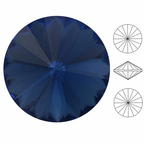 6 pièces izabaro cristaux montana saphir bleu 207 rond rivoli verre 1122 izabaro pierre chatons face sku-549199