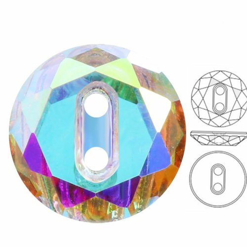 4 pièces izabaro crystals ab 001ab round faceted button glass 3014 izabaro double-coller button face sku-703390
