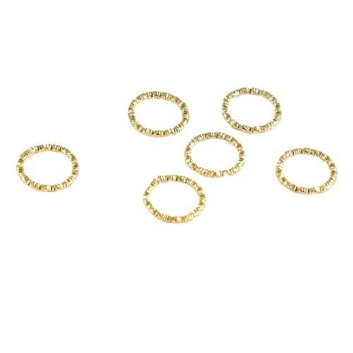33 pièces or rond sculpté anneaux de saut fendu en métal bricolage ouverts connecteurs résultats mét sku-686414