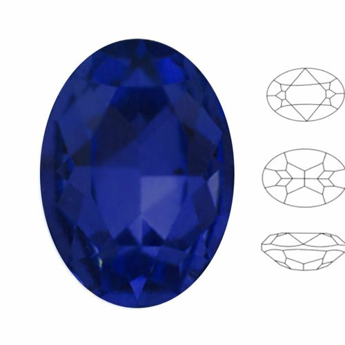 4 pcs izabaro cristaux capri bleu 243 ovale fantaisie pierre de verre 4120 izabaro chaton facettes s sku-542197