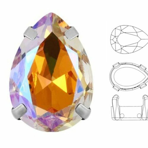 4 pièces izabaro cristal soleil 001sun poire larme fantaisie pierre 10x14mm verre cristal couleur ar sku-608983