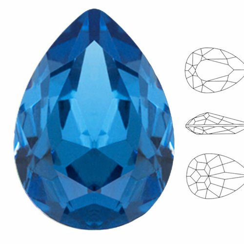 4 pièces izabaro cristaux capri bleu 243 poire larme fantaisie pierre de verre 4320 izabaro chaton s sku-683319