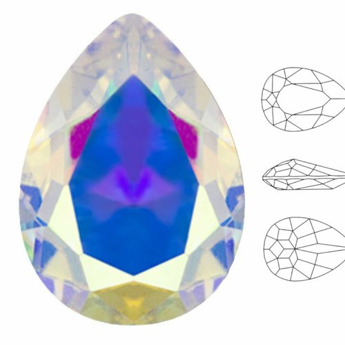 4 pièces izabaro cristaux cristal ab 001ab poire larme fantaisie pierre de verre 4320 izabaro chaton sku-683321