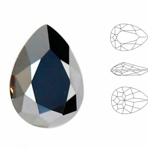 4 pièces izabaro cristaux jet hématite 280hem poire larme fantaisie pierre de verre 4320 izabaro cha sku-877275