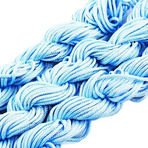 18m 57ft 19yrd ciel bleu en nylon cordon torsadé tressé de perles nouage la chaîne shamballa kumihim sku-38286