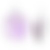 1pc violet améthyste en argenté couleur à facettes rondes des pierre précieuses pendentif charme bij sku-41479