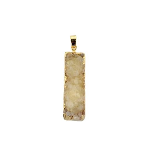 1pc cristal jaune d'or glaçon colonne de barre druzy glace quartz agate pierre naturelle plaqué foca sku-43650