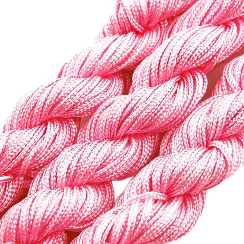 18m 57ft 19yrd rose nylon cordon torsadé tressé de perles nouage la chaîne shamballa kumihimo macram sku-38277