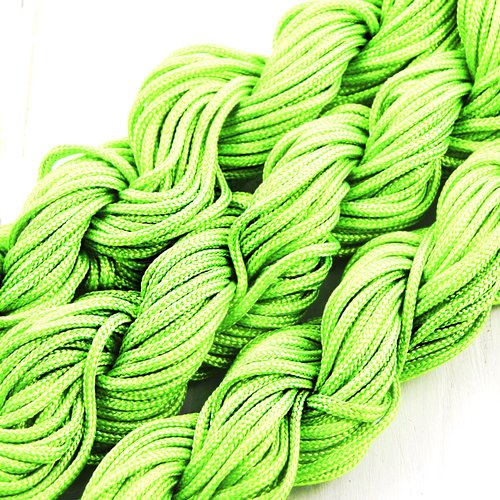 18m 57ft 19yrd vert électrique cordon nylon torsadées tressé de perles nouage la chaîne shamballa ku sku-38287