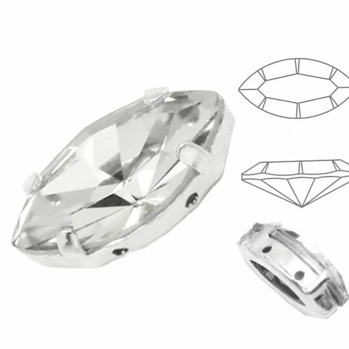 10pcs izabaro crystal crystal 001 navette cristaux de verre pierre fantaisie griffes d'argent pétale sku-928258