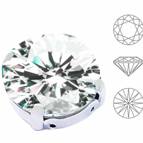 8pcs izabaro crystal crystal 001 cristaux de verre rivoli ronds griffes argentées 1357 ss 39 coudre  sku-928263