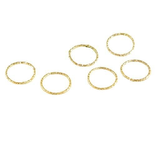 20 pièces or rond sculpté anneaux de saut fendu en métal bricolage ouverts connecteurs résultats mét sku-686411