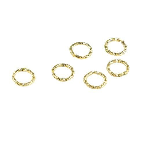 40 pièces or rond sculpté anneaux de saut fendu en métal bricolage ouverts connecteurs résultats mét sku-686415