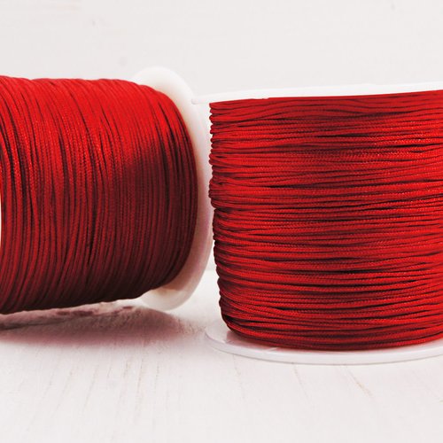 50m 54yrd en nylon rouge de perles fil cordon chaîne bijoux tressé corde torsadée noeud l'artisanat  sku-38393