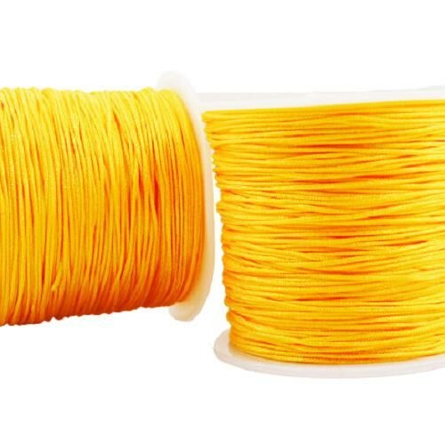 50m 54yrd nylon jaune perles de fil cordon chaîne bijoux tressé corde torsadée noeud l'artisanat à l sku-38394