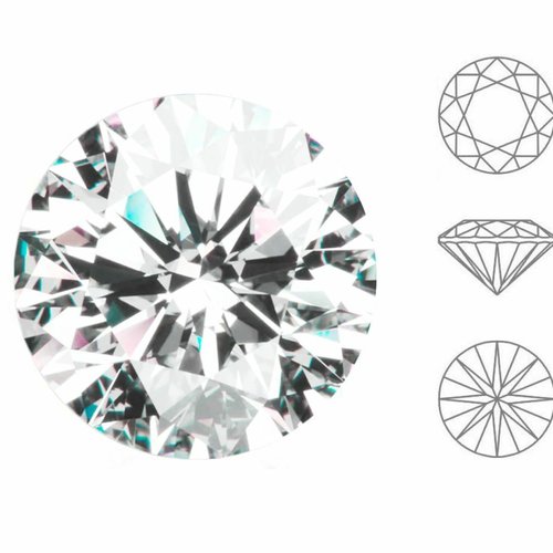 5pcs izabaro crystal 001 round brilliant cut chaton cristaux de verre 1357 ss 47 coudre sur le régla sku-928026