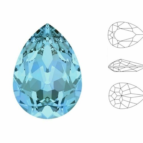 4 pièces izabaro cristaux aigue-marine bleu 202 poire larme fantaisie pierre de verre 4320 izabaro s sku-877387