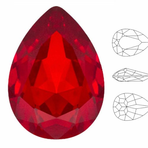 4 pièces izabaro cristaux lumière siam rouge 227 poire larme fantaisie pierre de verre 4320 izabaro  sku-877385