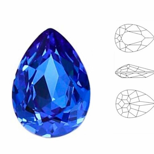 4 pièces izabaro cristaux saphir bleu 206 poire larme fantaisie pierre de verre 4320 izabaro strass  sku-877386