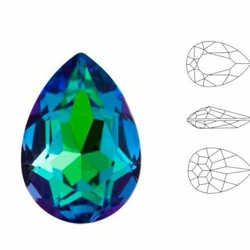 4 pièces izabaro cristaux cristal bermuda bleu 001bb poire larme fantaisie pierre de verre 4320 izab sku-877274