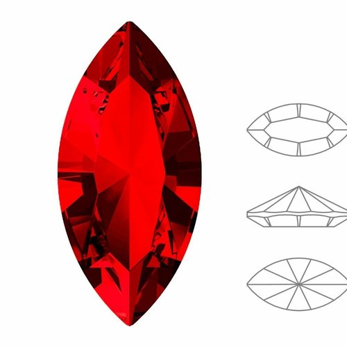 6 pièces izabaro cristaux lumière siam rouge 227 navette fantaisie pierre de verre pétale feuille ov sku-877458