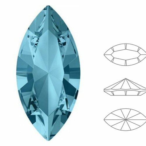 6 pièces izabaro cristaux aigue-marine bleu 202 navette fantaisie pierre de verre pétale feuille ova sku-877460