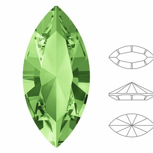 6 pièces izabaro cristaux péridot vert 214 navette fantaisie pierre de verre pétale feuille ovale 42 sku-877462